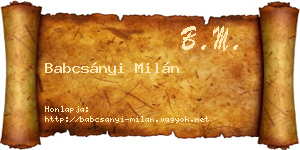 Babcsányi Milán névjegykártya
