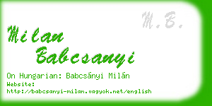 milan babcsanyi business card