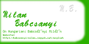 milan babcsanyi business card